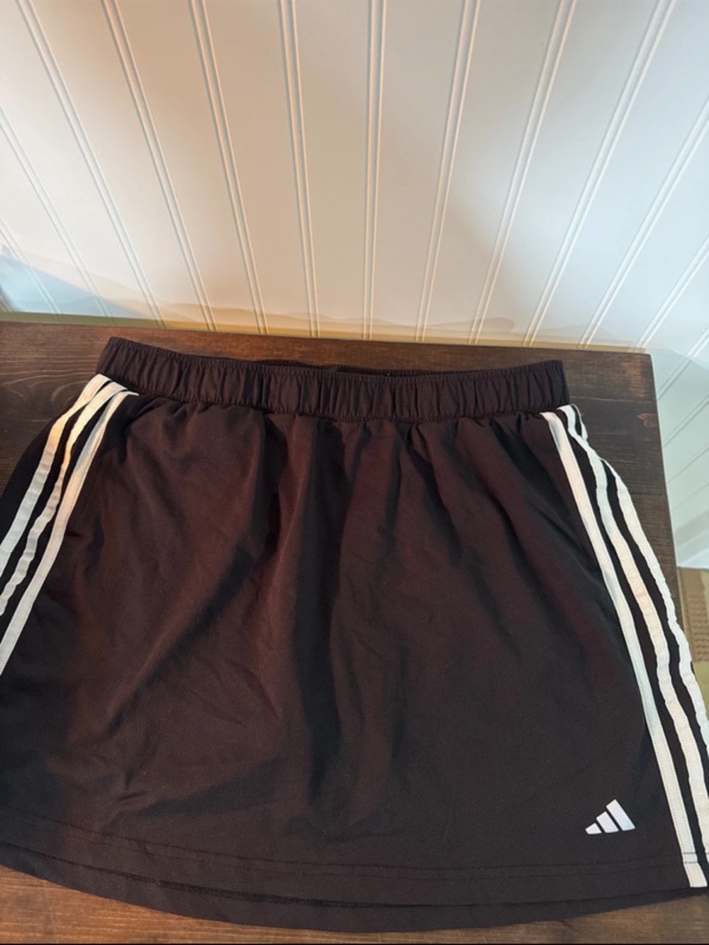 adidas Black Skort with White Triple Stripes woman’s size L